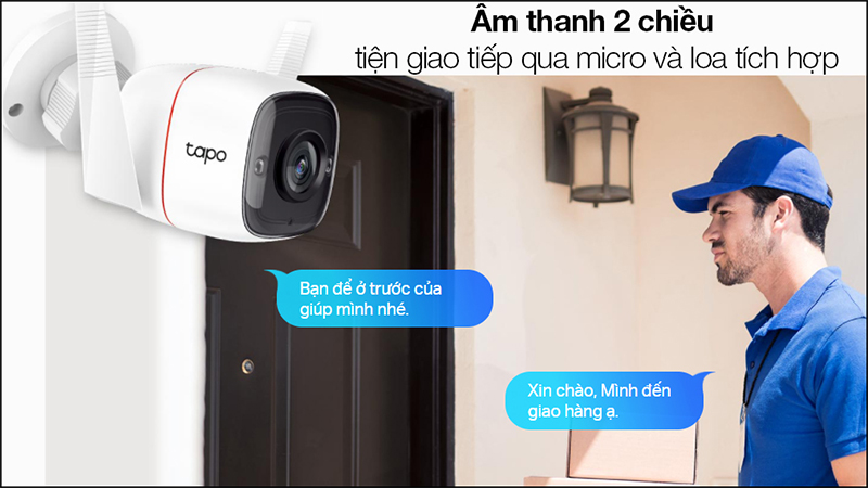 Giao tiếp thông qua micro và loa tích hợp dễ dàng với âm thanh 2 chiều